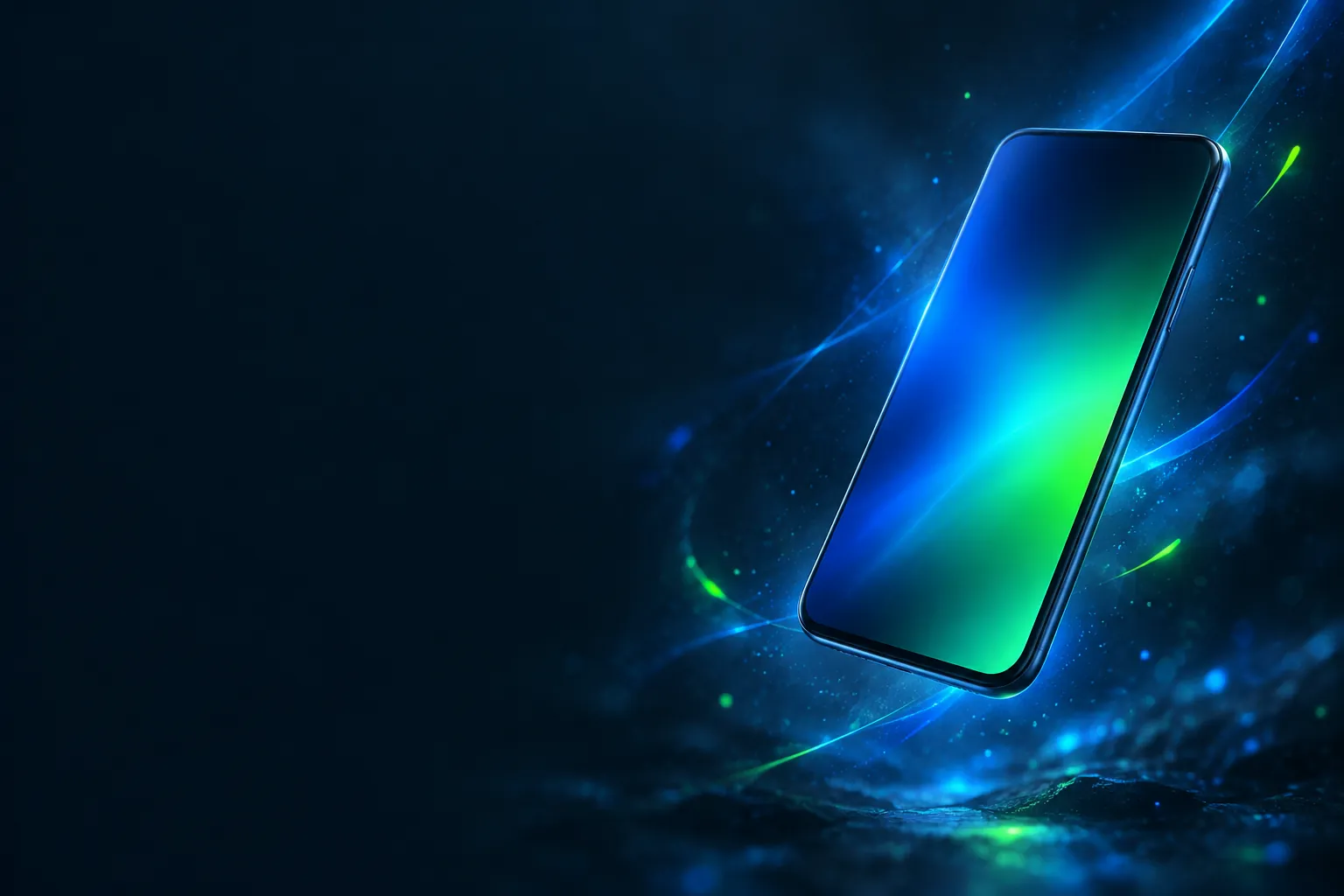Smartphone with a blue-green screen glow, artwork for the Stake web app on a phone home screen
